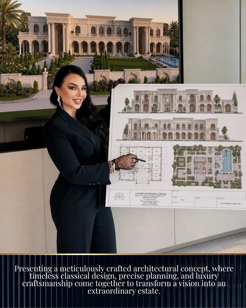 Presenting a meticulously crafted architectural concept, where timeless classical design, precise planning, and luxury craftsmanship come together to transform a vision into an extraordinary estate.