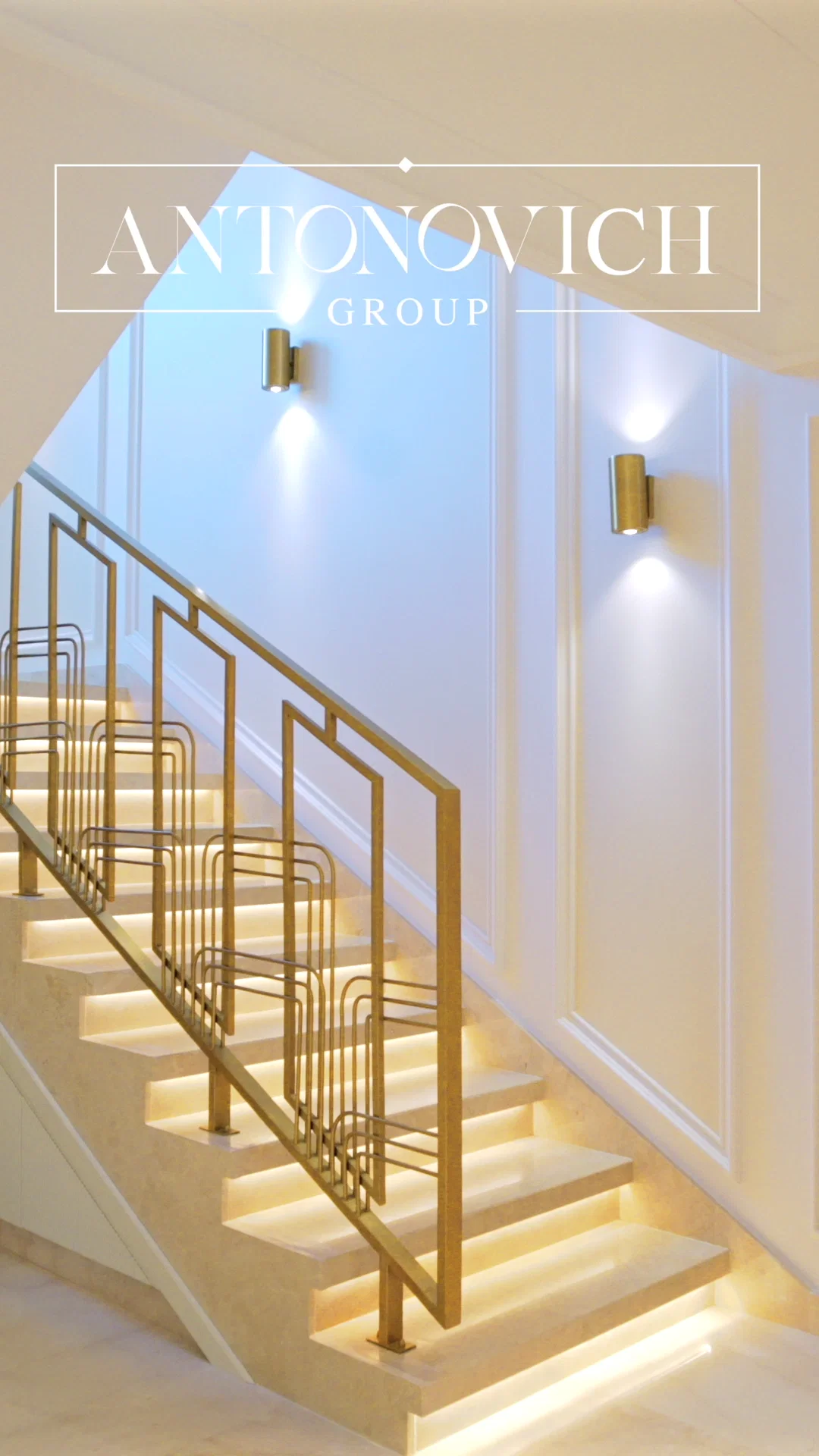 Villa 78 at Sur La Mer Dubai luxury interior and staircase by Antonovich Group