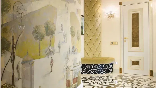 الأرضية المنحوتة بالرخام الفاخر