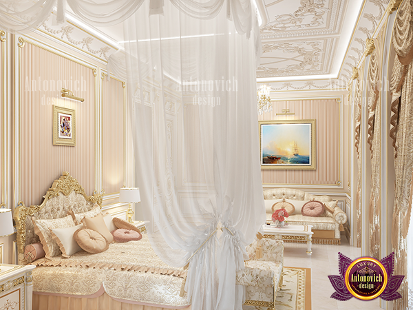 Regal canopy bed with lavish drapery