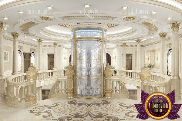 قاعة كلاسيكية بتكسية خشبية عصرية وديكور مترف