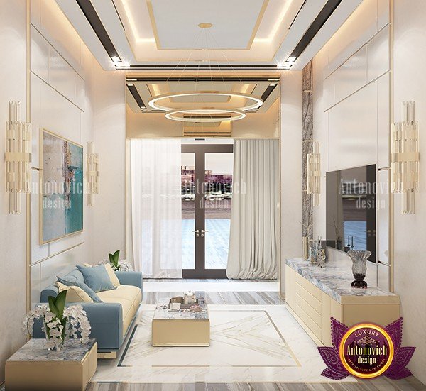 Minimalist sitting zone featuring sleek lines and neutral colors