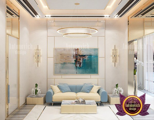 Stylish modern sitting area with cozy furniture and chic decor
