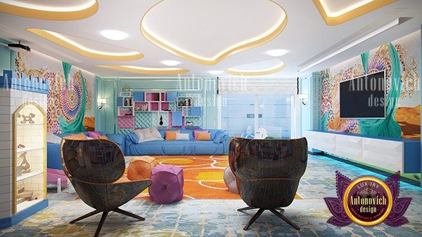 Fun and functional storage solutions for a vibrant children's sitting room