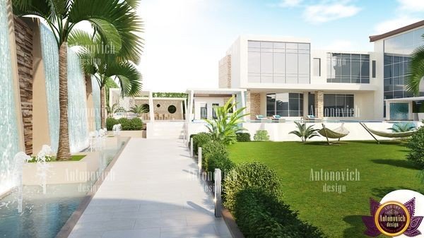 Grand entrance to a magnificent luxury estate