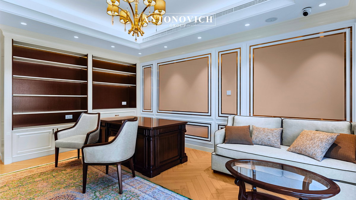 Bespoke Joinery Solution featuring Modern Kitchen &amp; Home Office at Luxury Villa in Meadows Dubai