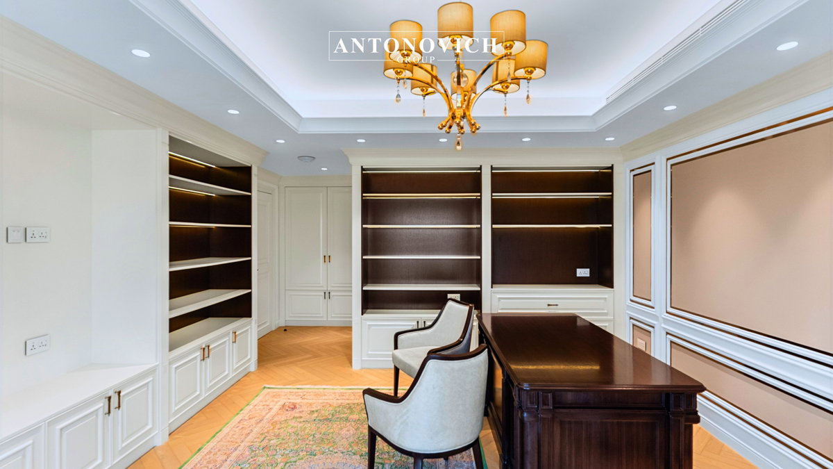 Bespoke Joinery Solution featuring Modern Kitchen &amp; Home Office at Luxury Villa in Meadows Dubai