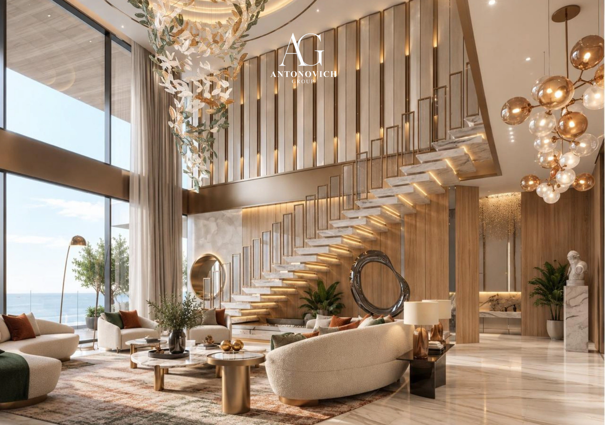 Living Room Interior Design in Palm Jumeirah