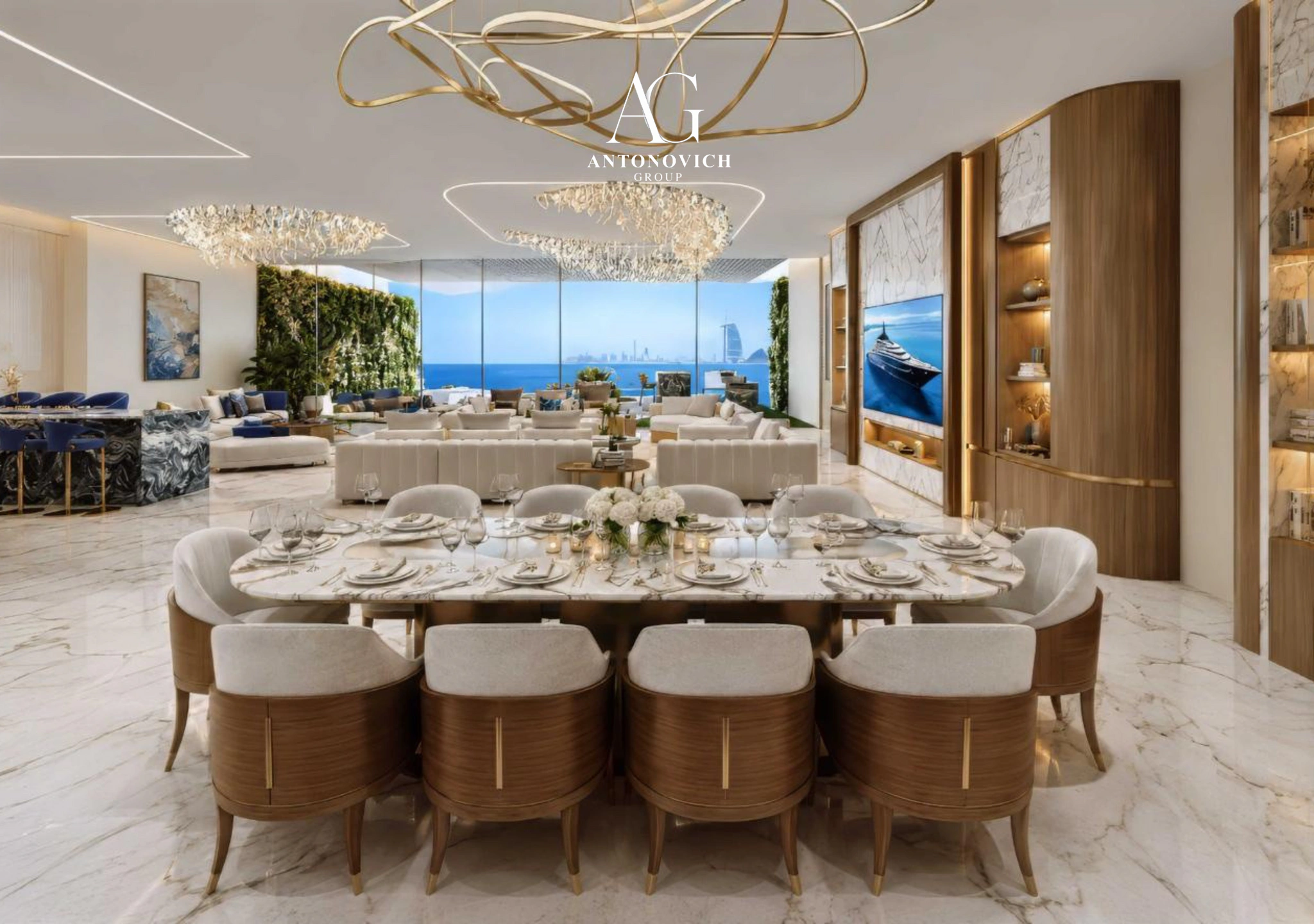 Living Room Interior Design in Palm Jumeirah