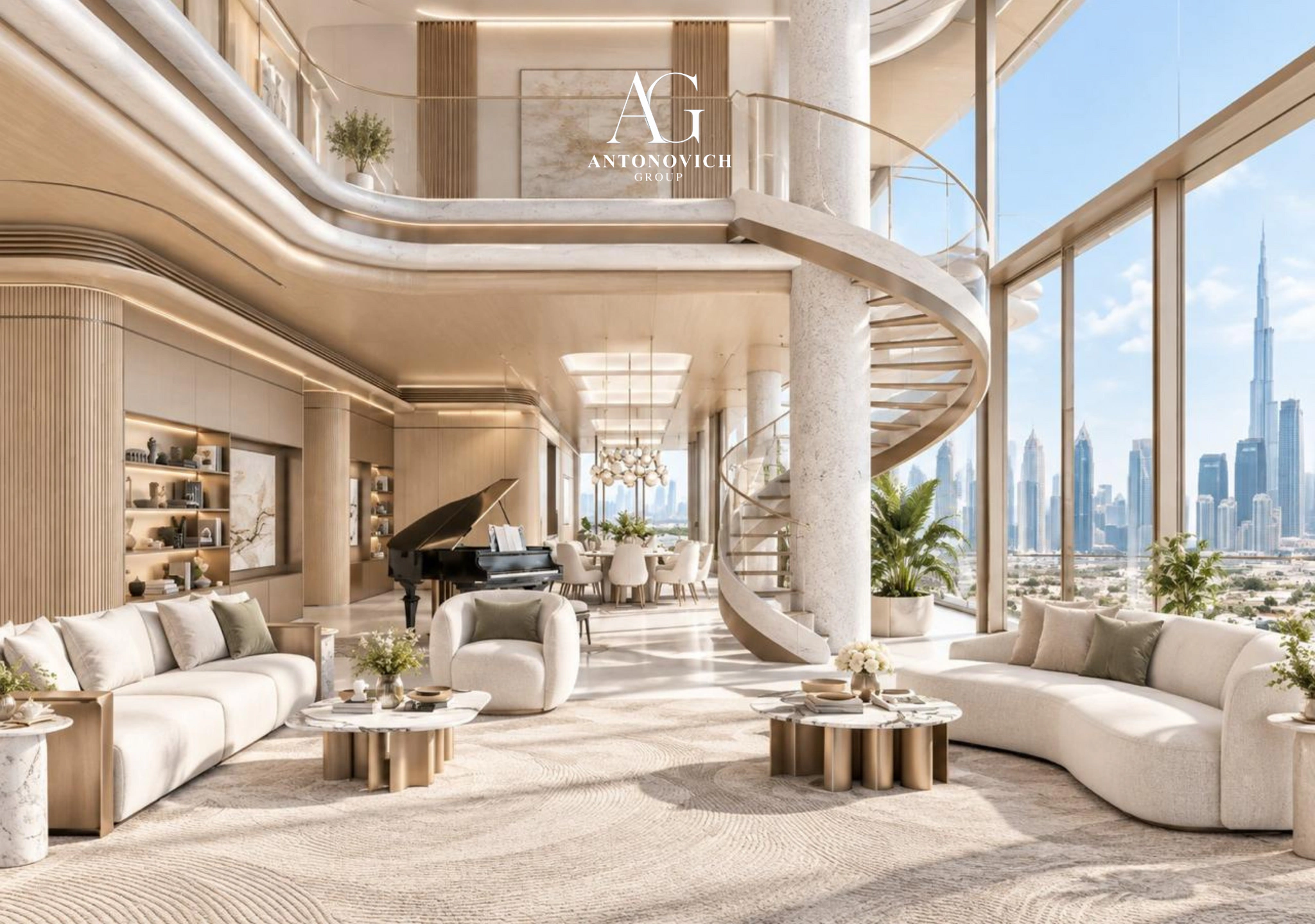 Living Room Interior Design in Palm Jumeirah