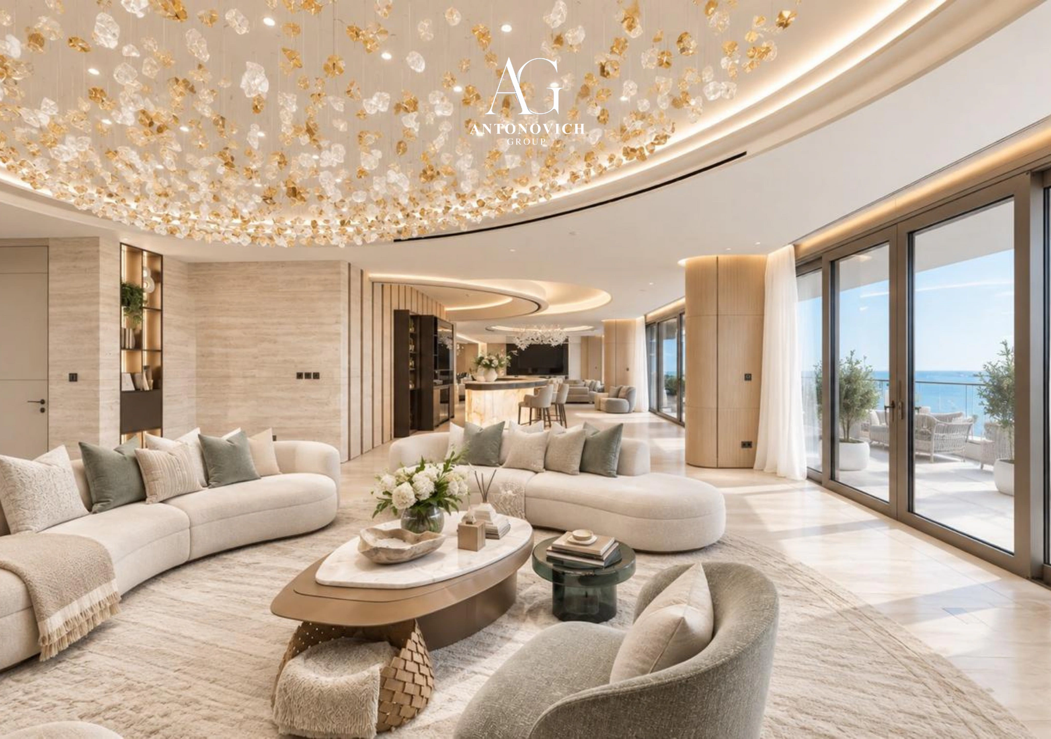 Living Room Interior Design in Palm Jumeirah