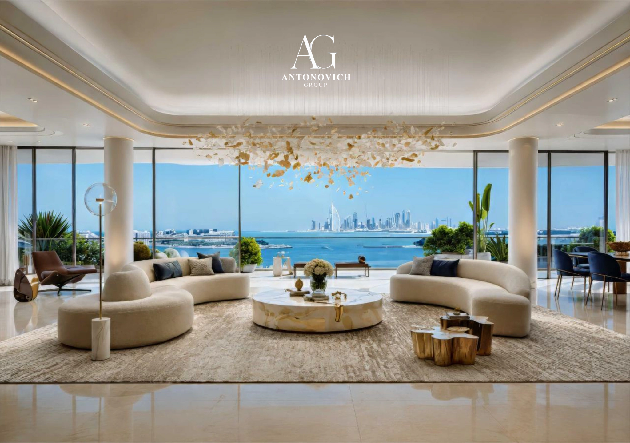 Living Room Interior Design in Palm Jumeirah