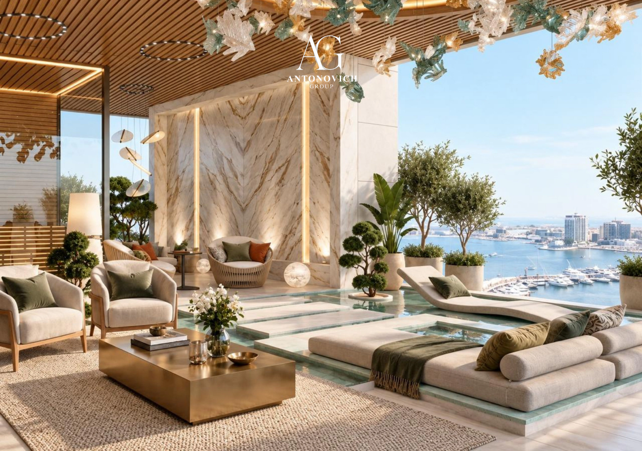 Living Room Interior Design in Palm Jumeirah
