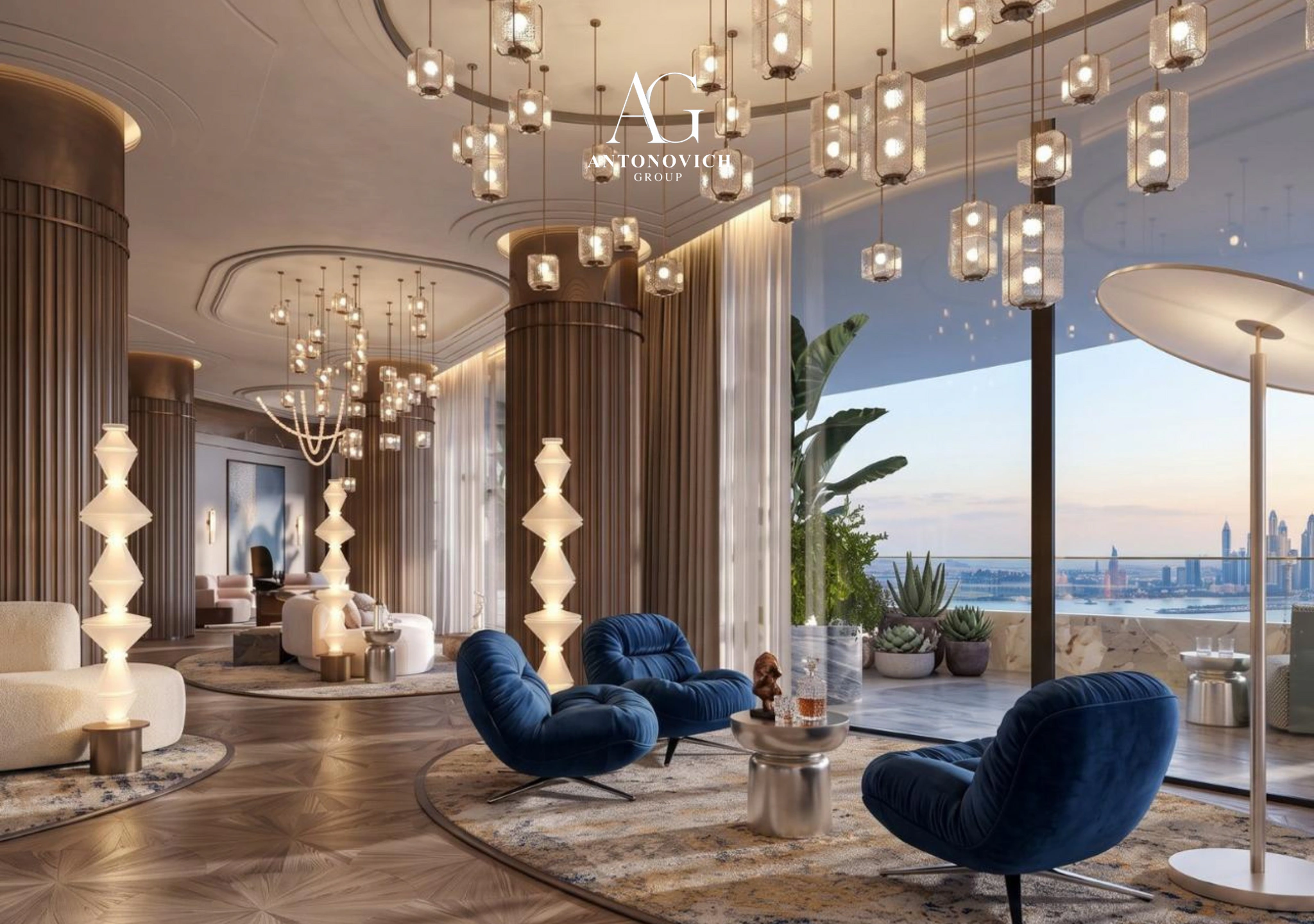Living Room Interior Design in Palm Jumeirah