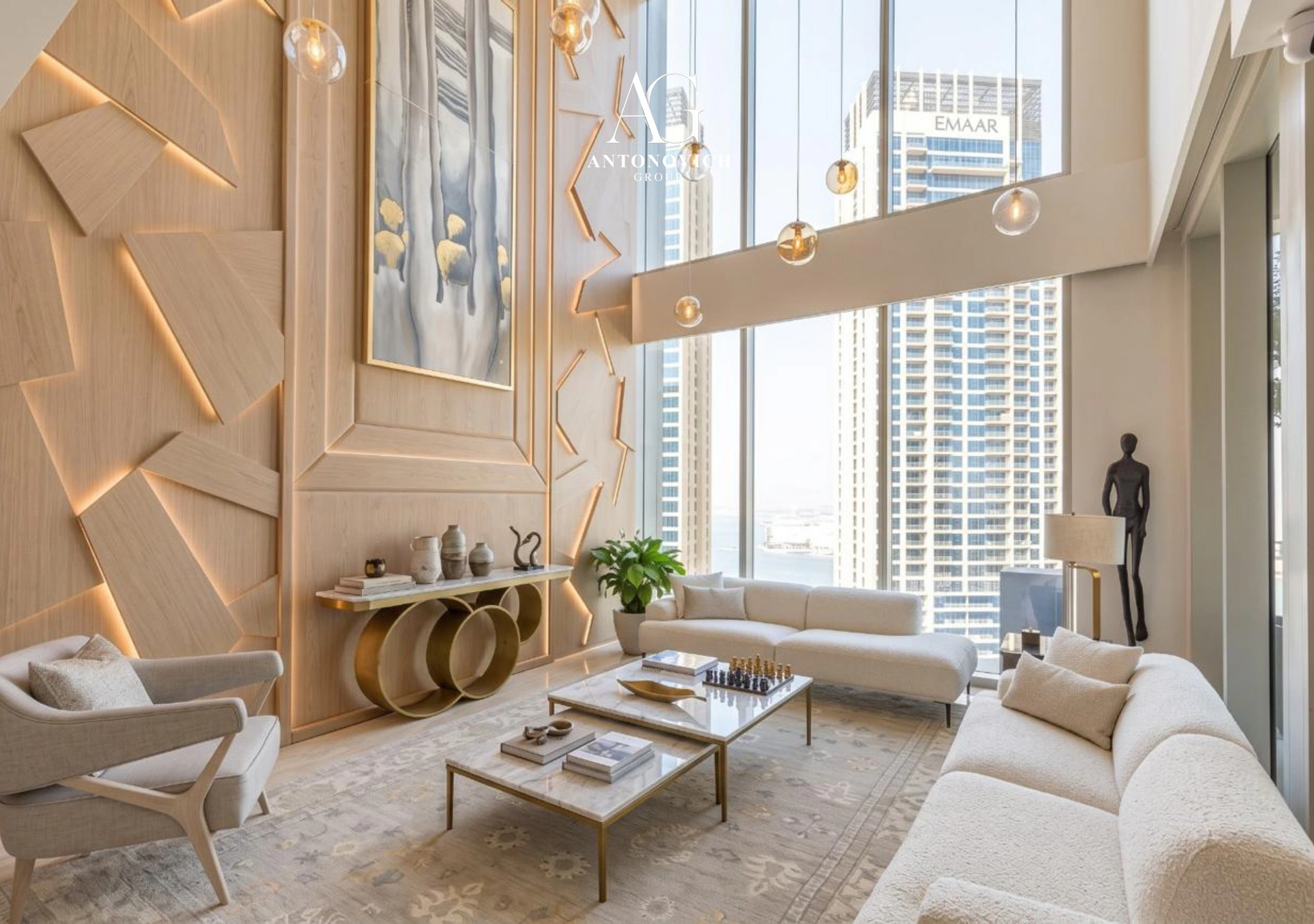 Living Room Interior Design in Palm Jumeirah