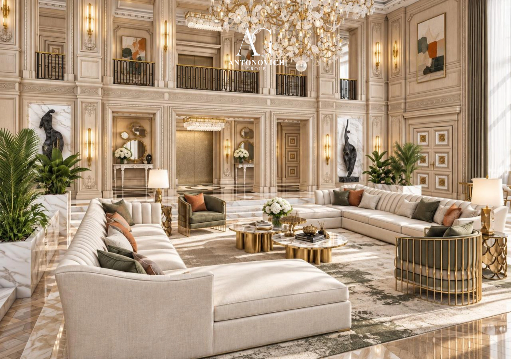 Living Room Interior Design in Palm Jumeirah