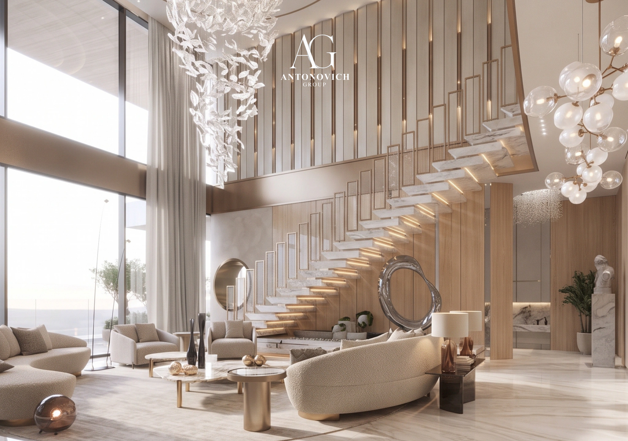 Living Room Interior Design in Palm Jumeirah