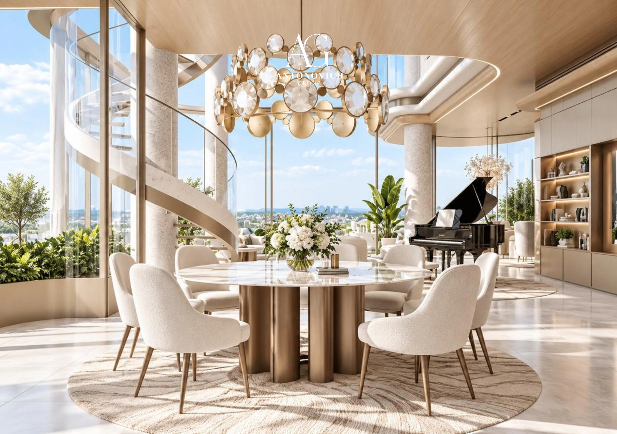 Living Room Interior Design in Palm Jumeirah