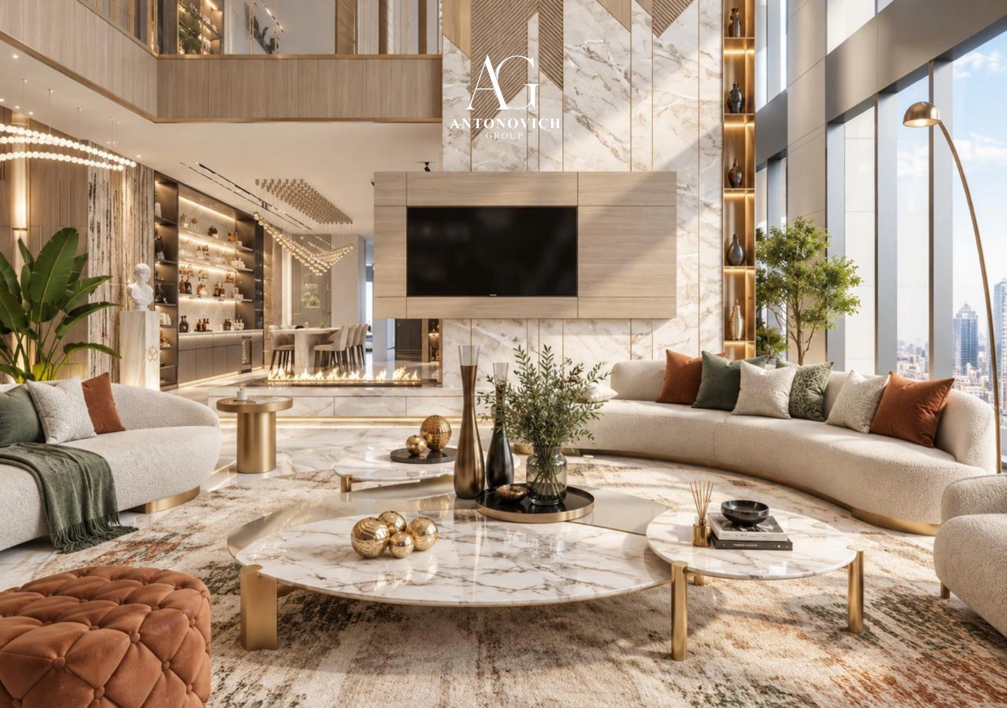 Living Room Interior Design in Palm Jumeirah