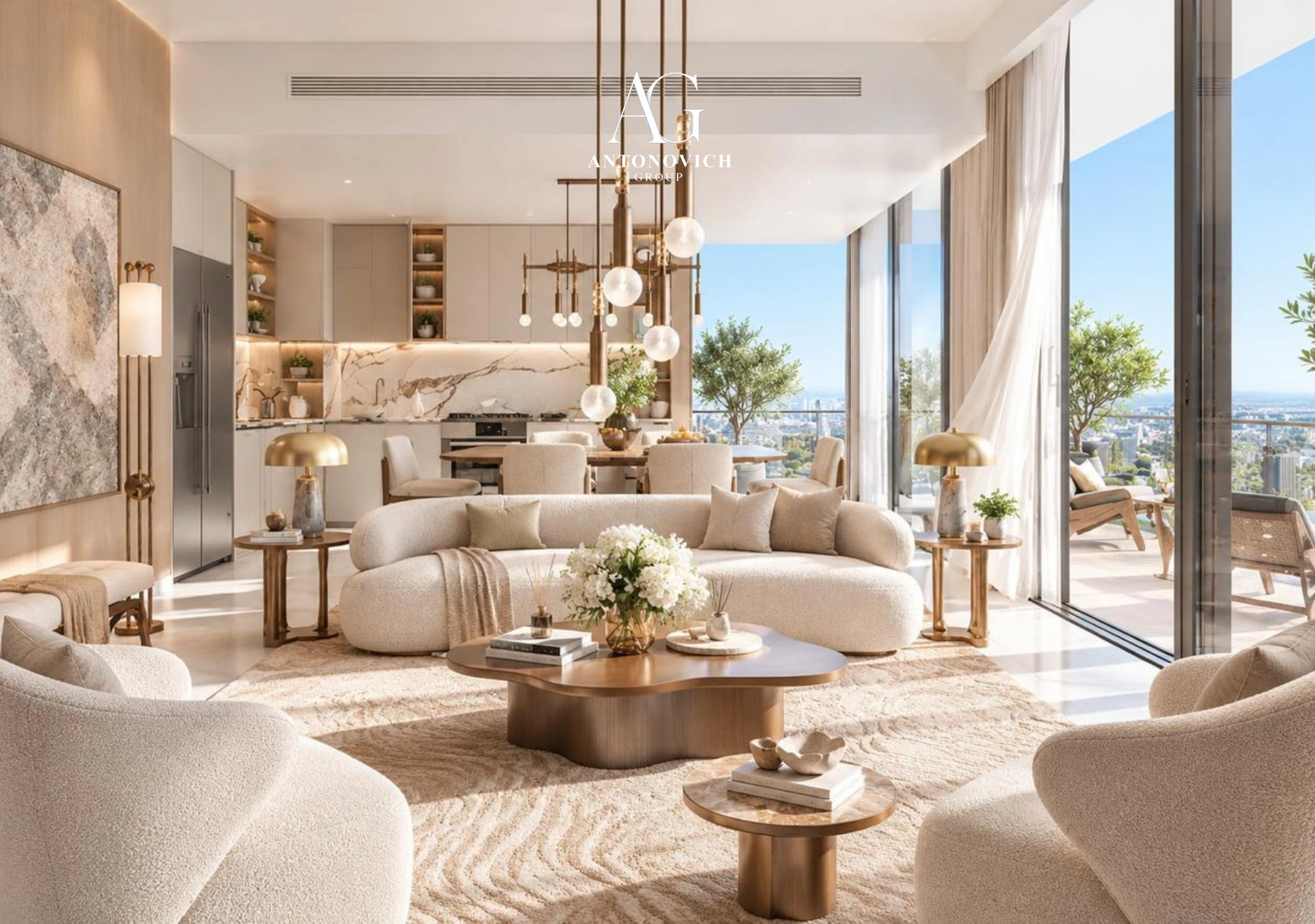 Living Room Interior Design in Palm Jumeirah
