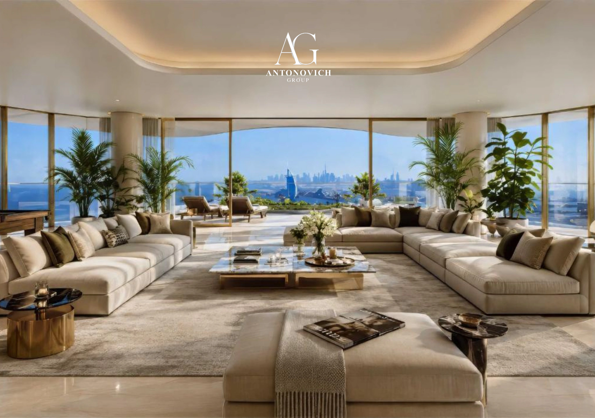 Living Room Interior Design in Palm Jumeirah