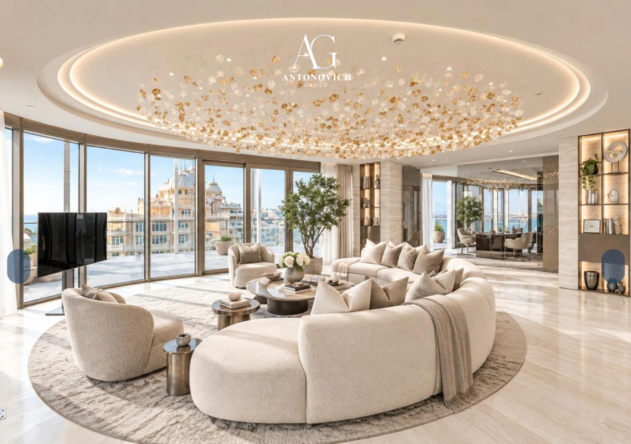 Living Room Interior Design in Palm Jumeirah