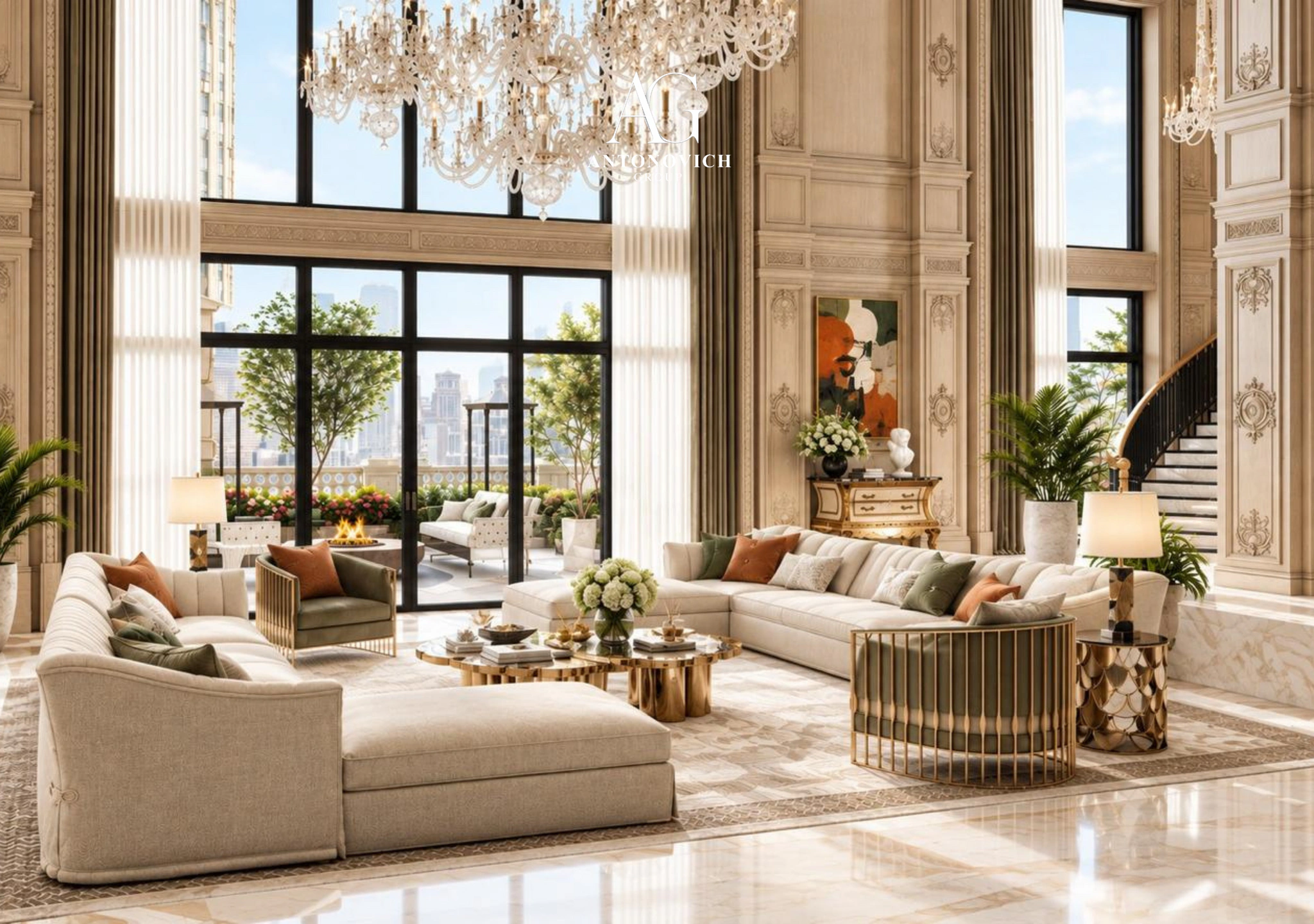 Living Room Interior Design in Palm Jumeirah