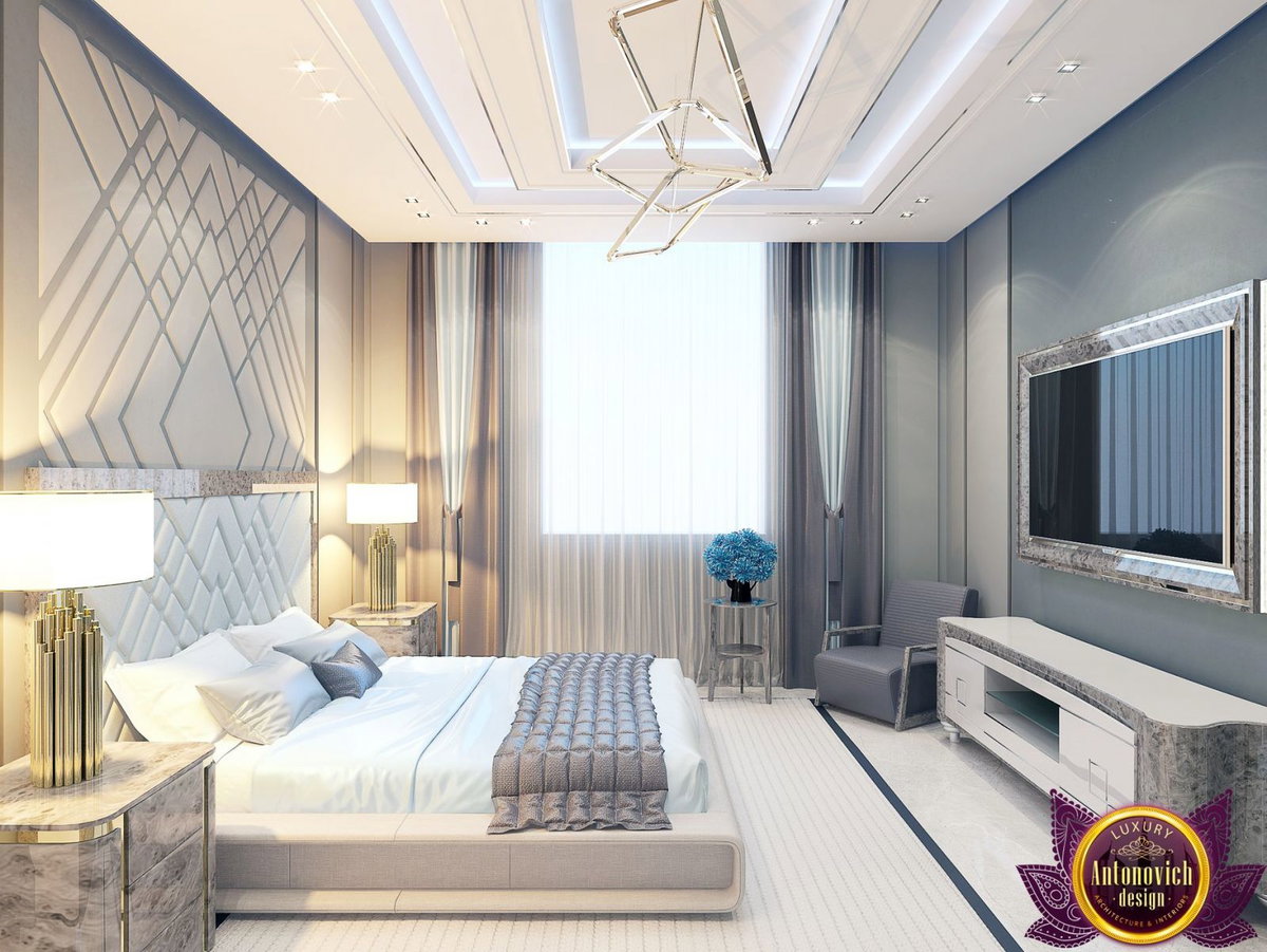 Bedroom detail with marble floor