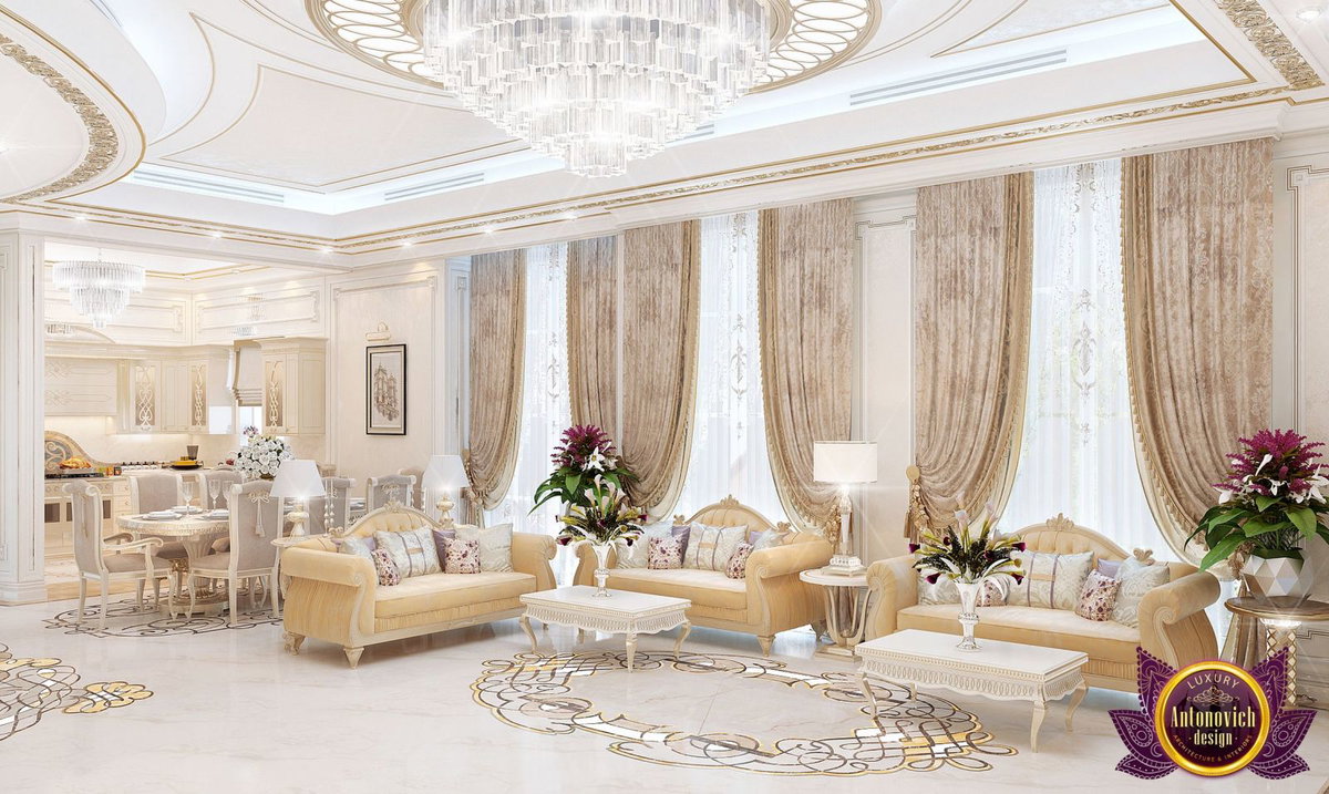 Elegant living room interior in Abu Dhabi