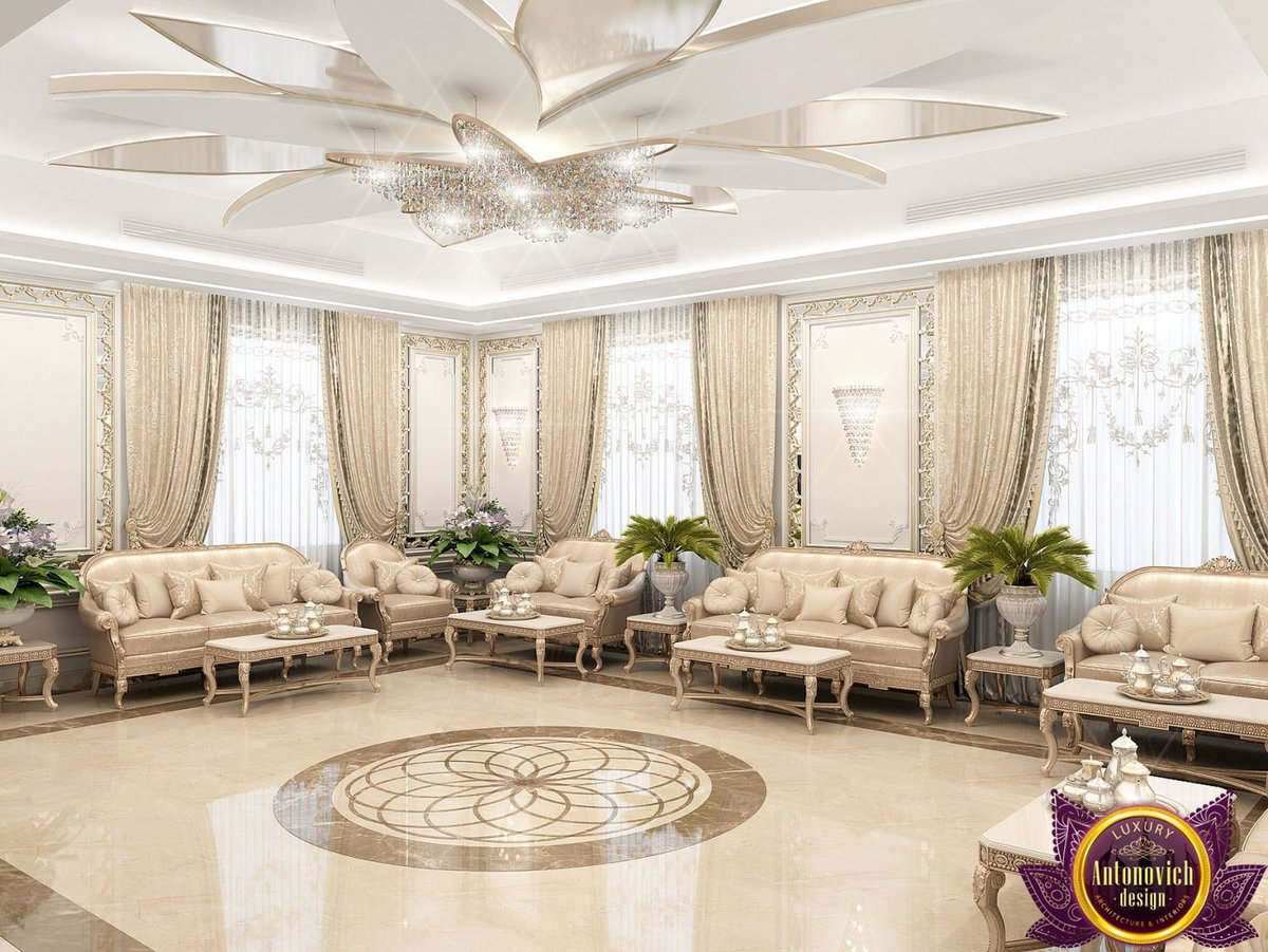 Majlis interior design with classic accents