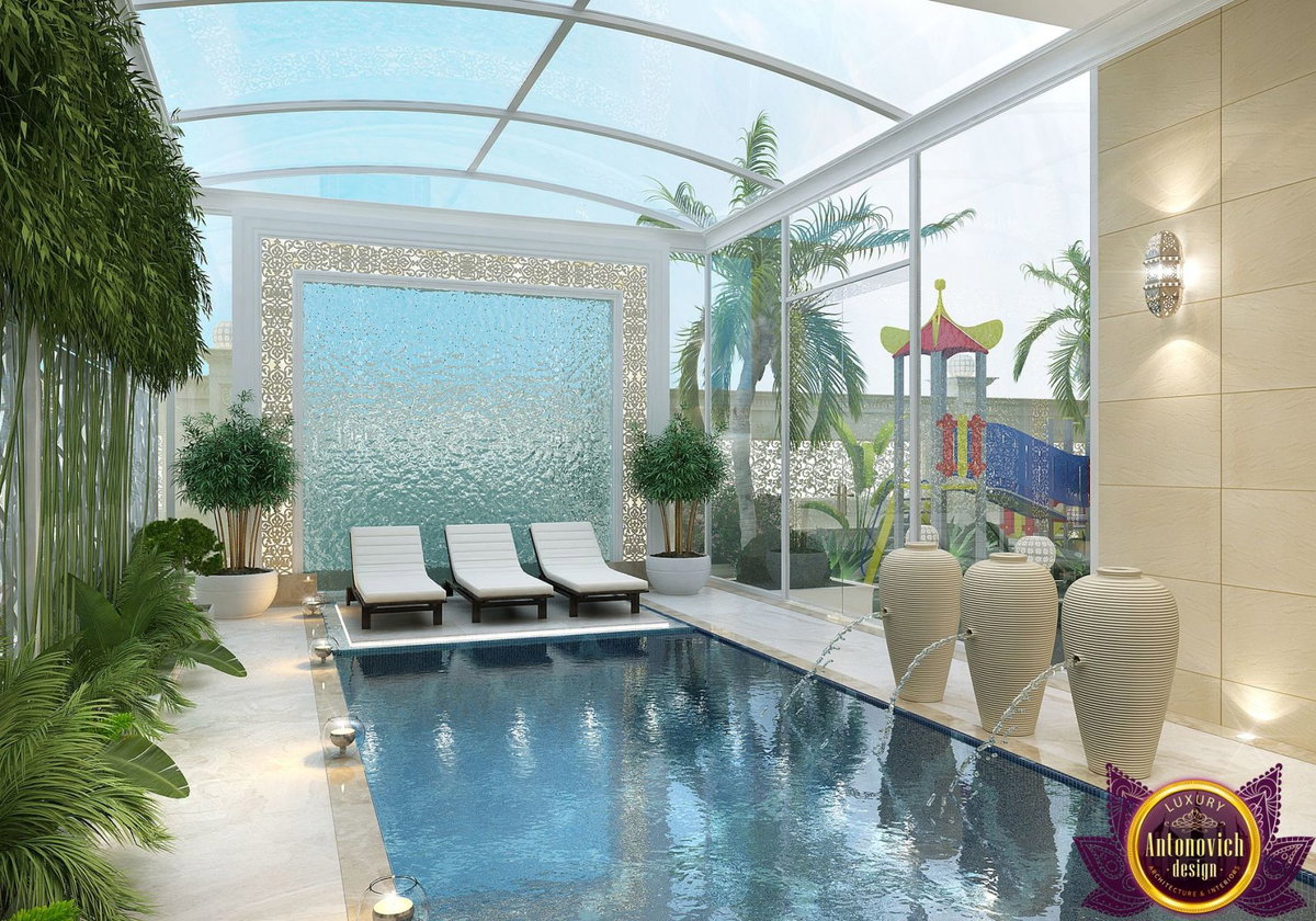 Luxury swimming pool interiors in Dubai