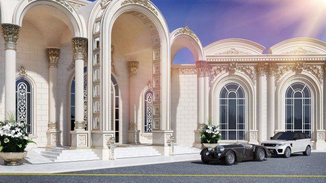 The picture shows a soup bowl filled with a creamy mushroom soup. The soup has chunks of mushrooms and onions floating in it. There is a spoon resting on the edge of the bowl.