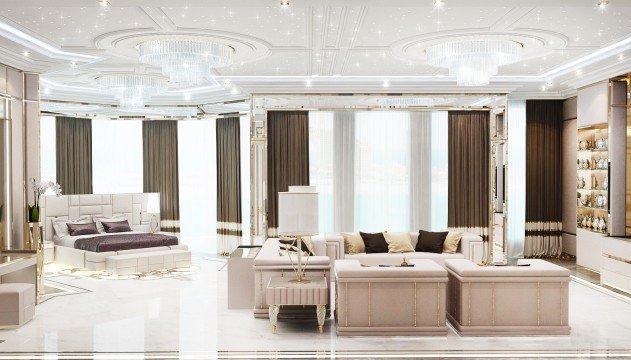 This picture depicts a bright yellow sunflower in the foreground and a hilly landscape with lush green trees and hills in the background. The sky is a deep blue, and there are sunbeams radiating out from the sunflower's petals.