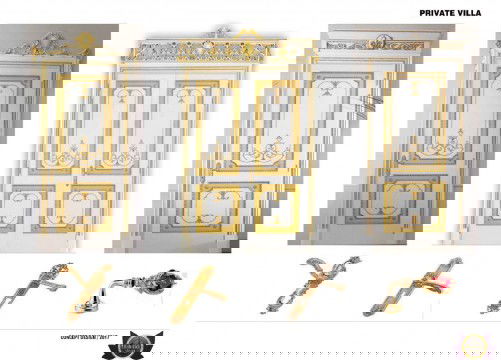 The picture shows a pair of purple and yellow-striped electric bass guitars with the bodies in the shape of a diamond. The heads of the electric bass guitars are visible, as well as several black knobs, multiple strings, and a grid-like design on the neck of the instrument.