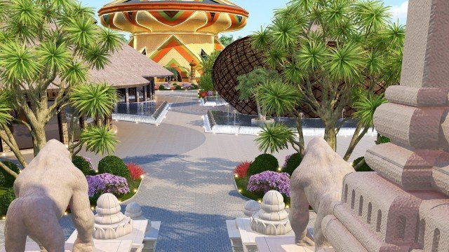 This picture shows a luxurious modern bedroom. It features a large king-size bed covered with a white duvet and black and white pillows. The walls are painted in a light grey color, with silver accents on the wall art, and a large window with white curtains that let in an abundance of natural light. To the side of the bed is a light grey chaise lounge chair, and to the other side there is a sleek black nightstand. The room is finished off with a beige area rug, adding a touch of warmth to the space.