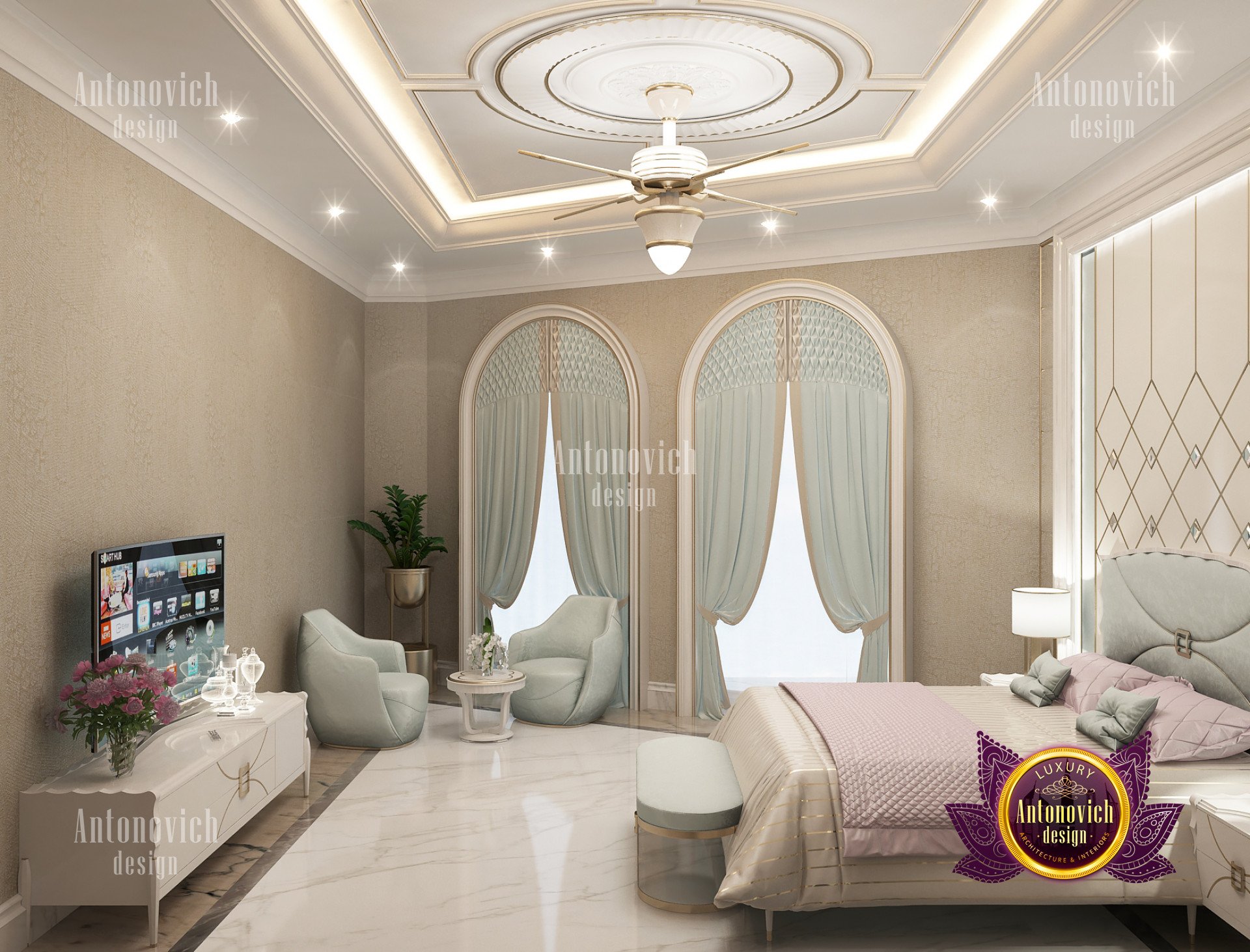 Big bedroom interior design | Antonovich Group