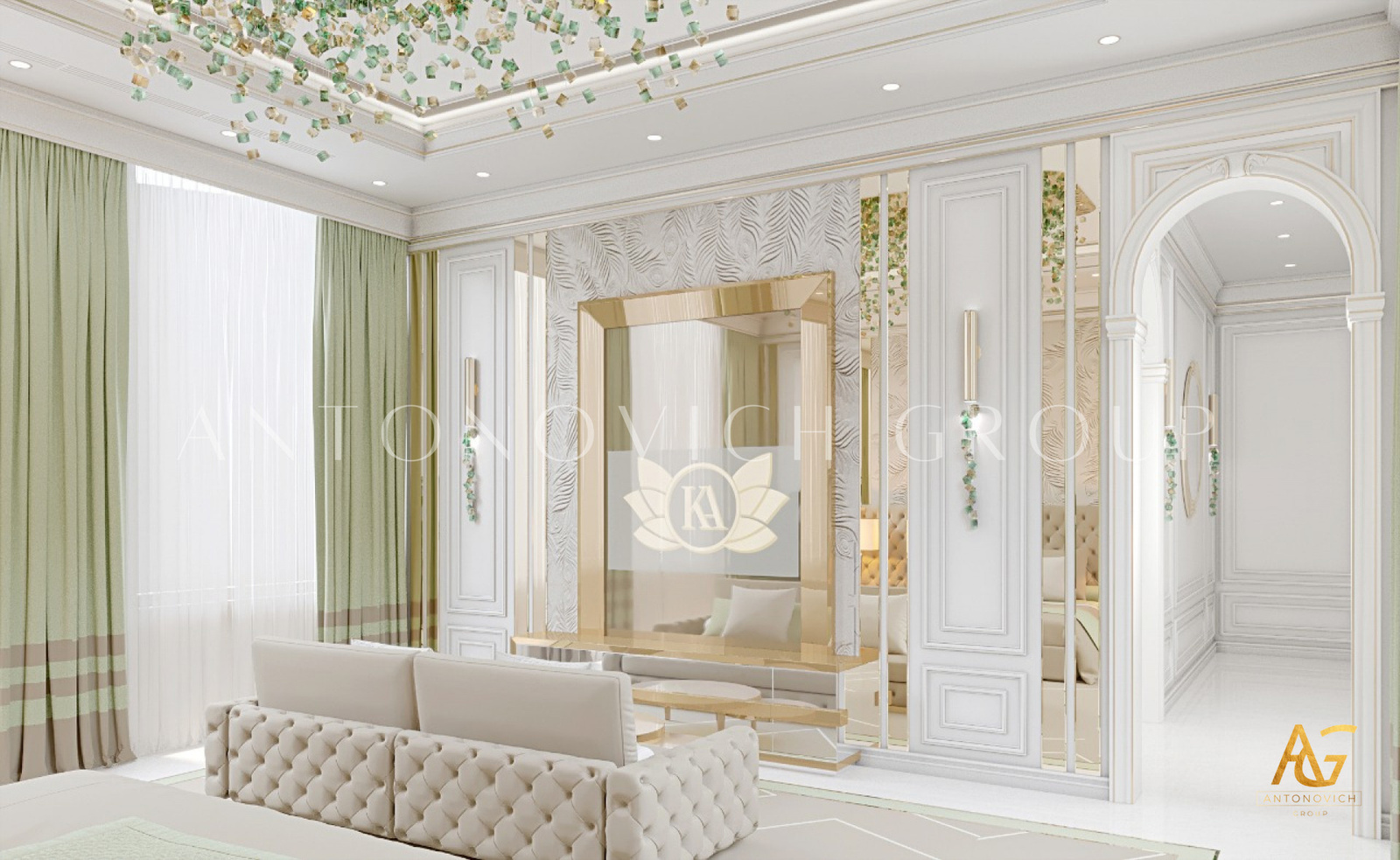 Gentle Bedroom Design For Luxurious Villa