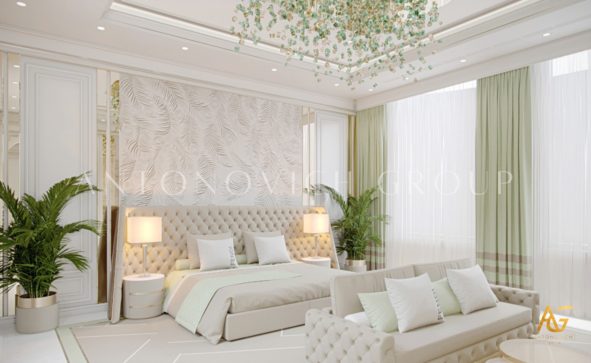 Gentle Bedroom Design For Luxurious Villa