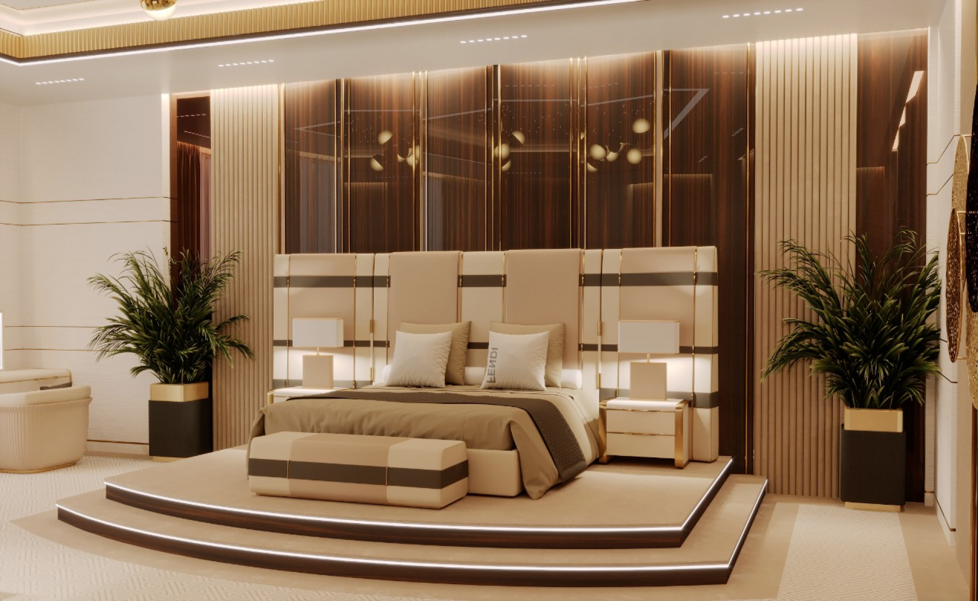 Elegant Bedroom Design For Luxurious Villa