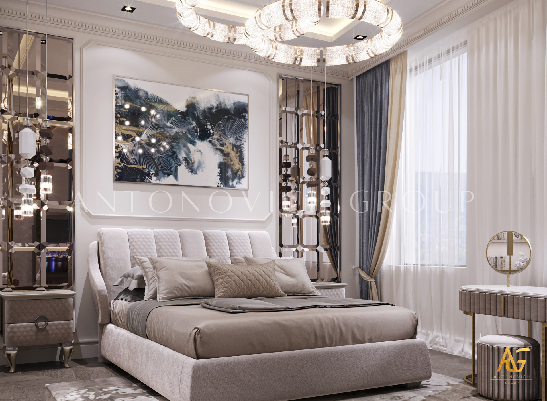 أسلوب تصميم داخلي مريح لغرفة النوم