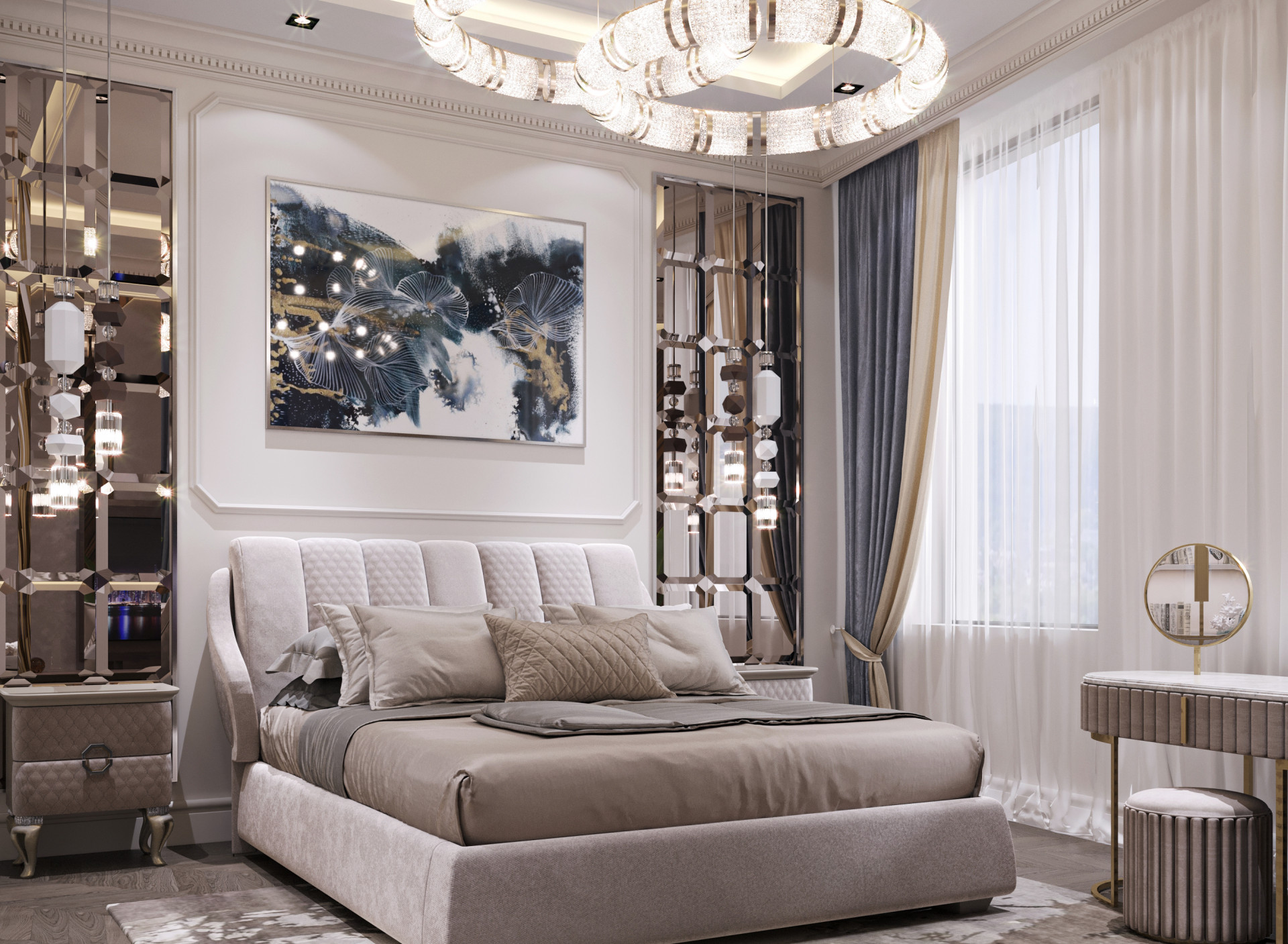 أسلوب تصميم داخلي مريح لغرفة النوم