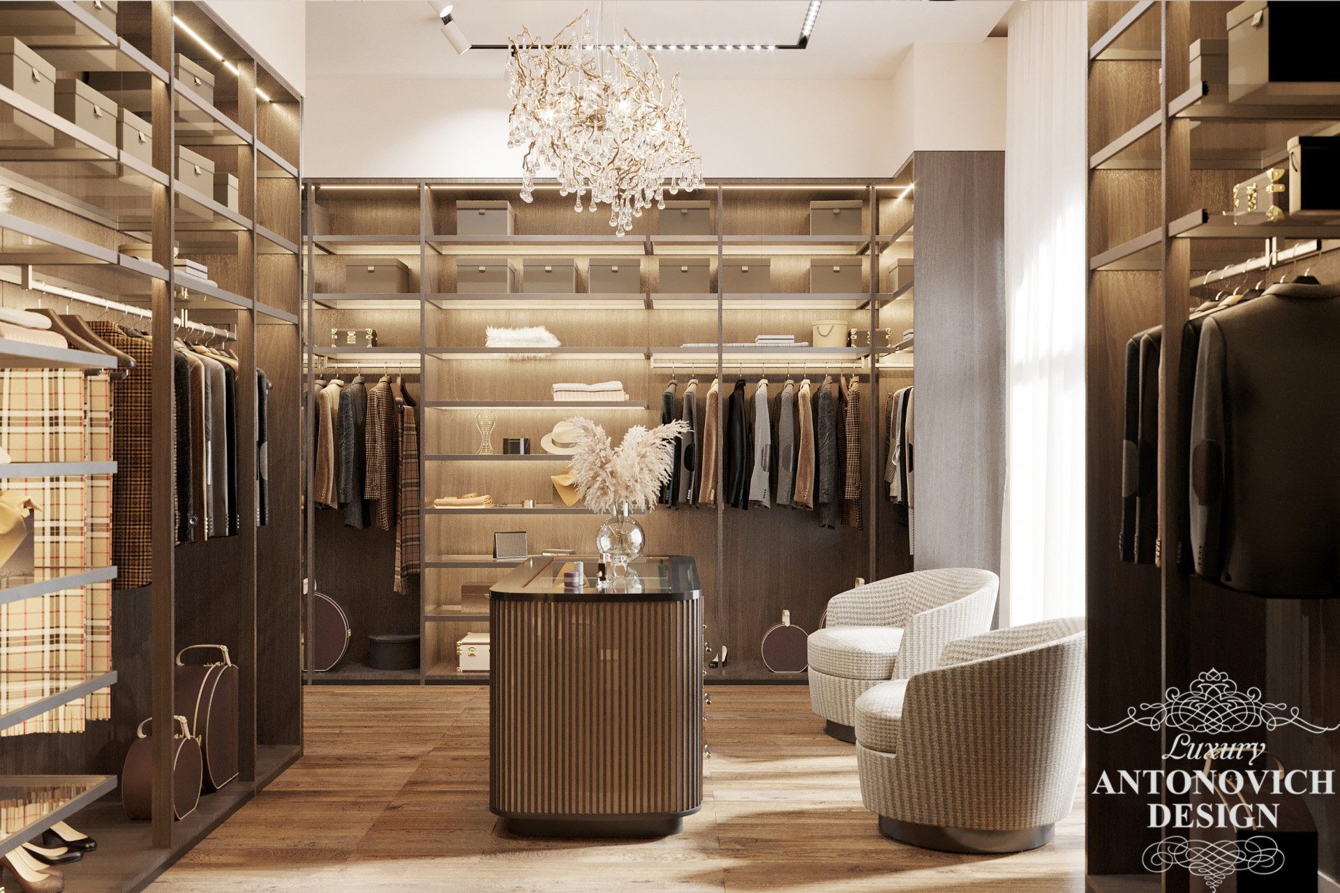 Trendy Dressing Room Design in Emirates Hills