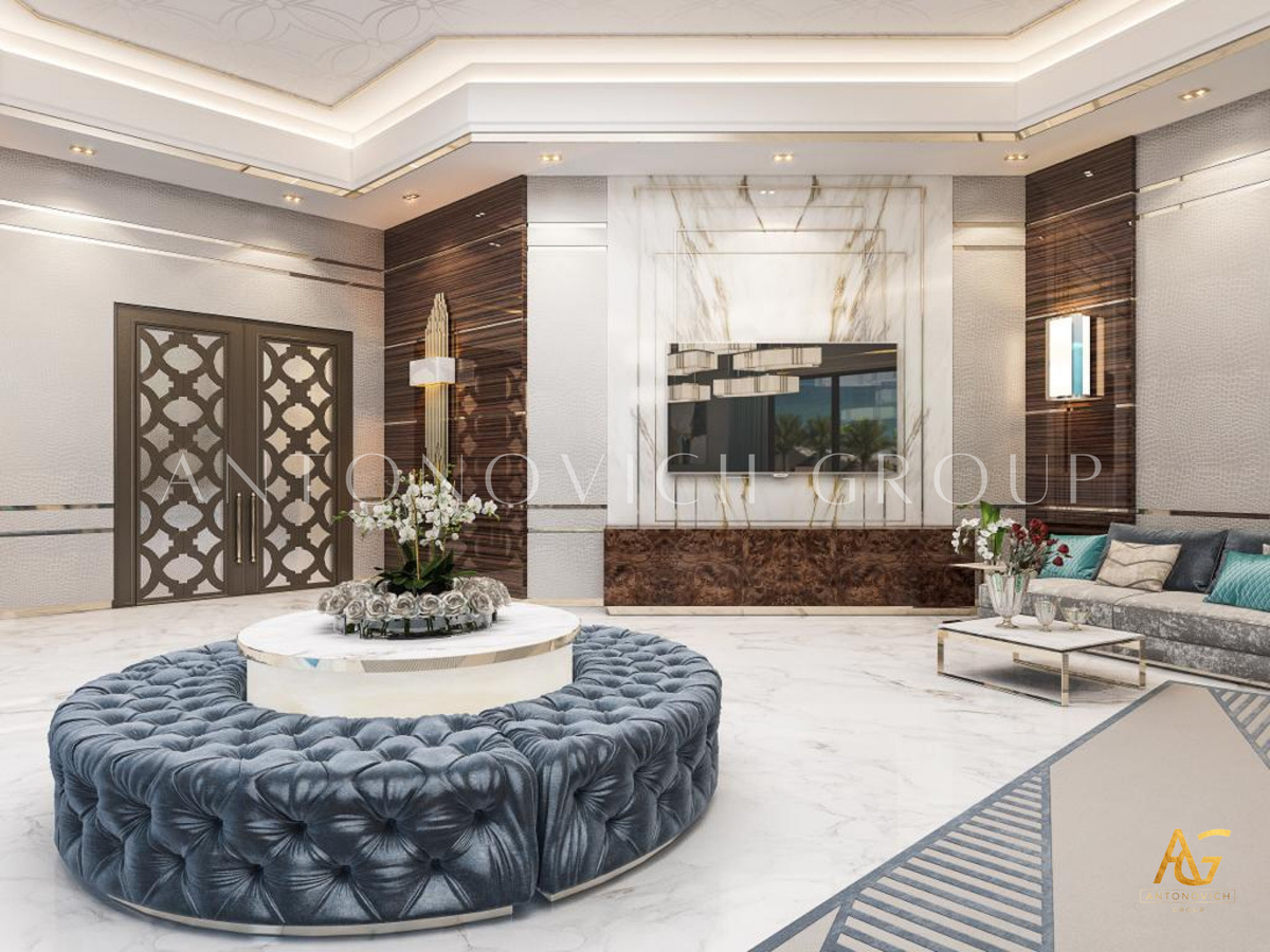 Modern villa interior design from top interior design company in Qatar