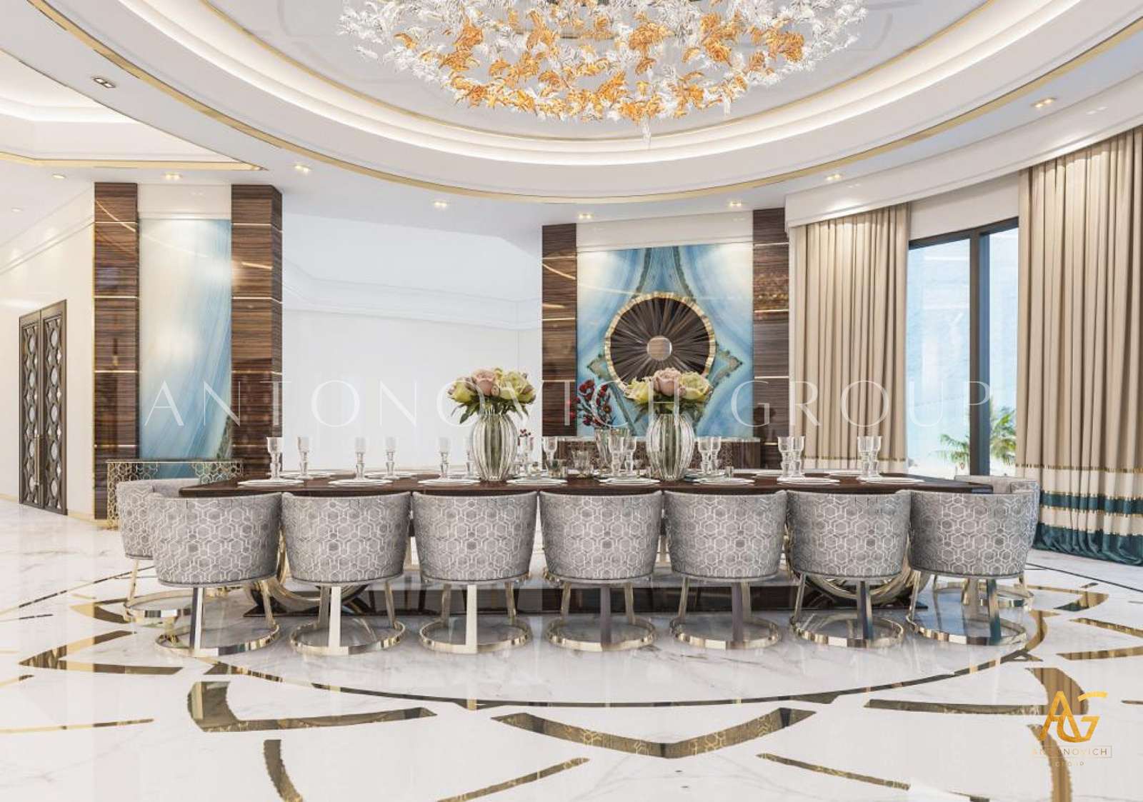 Modern villa interior design from top interior design company in Qatar