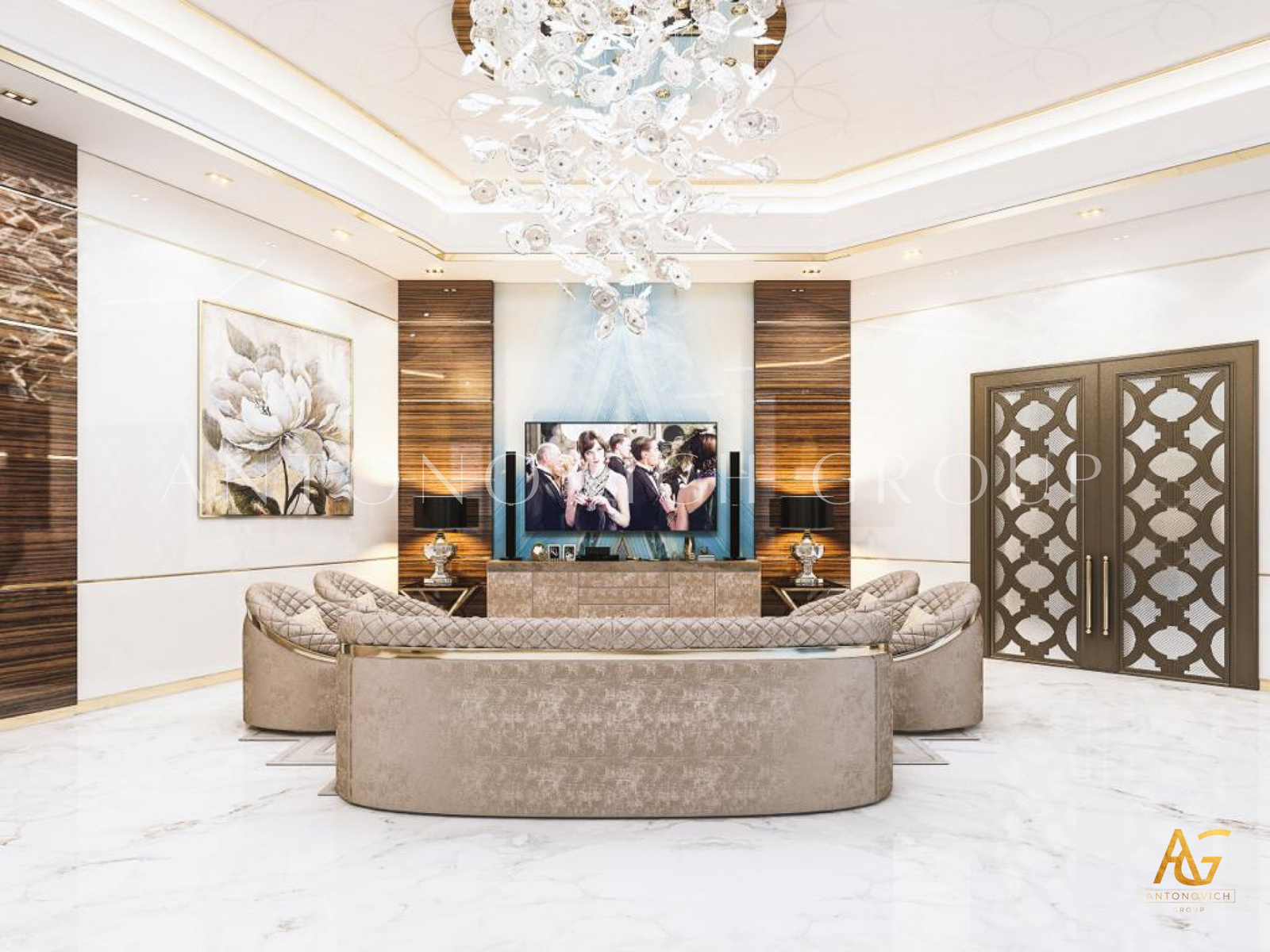 Modern villa interior design from top interior design company in Qatar
