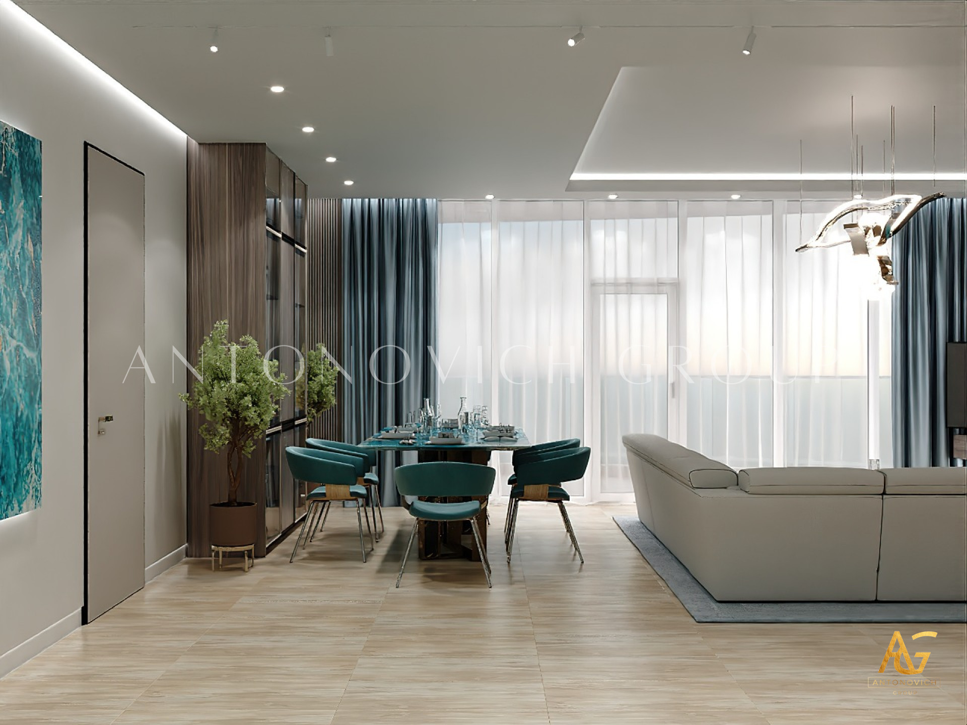 LUXURY AND ART FOR A MODERN APARTMENT INTERIOR