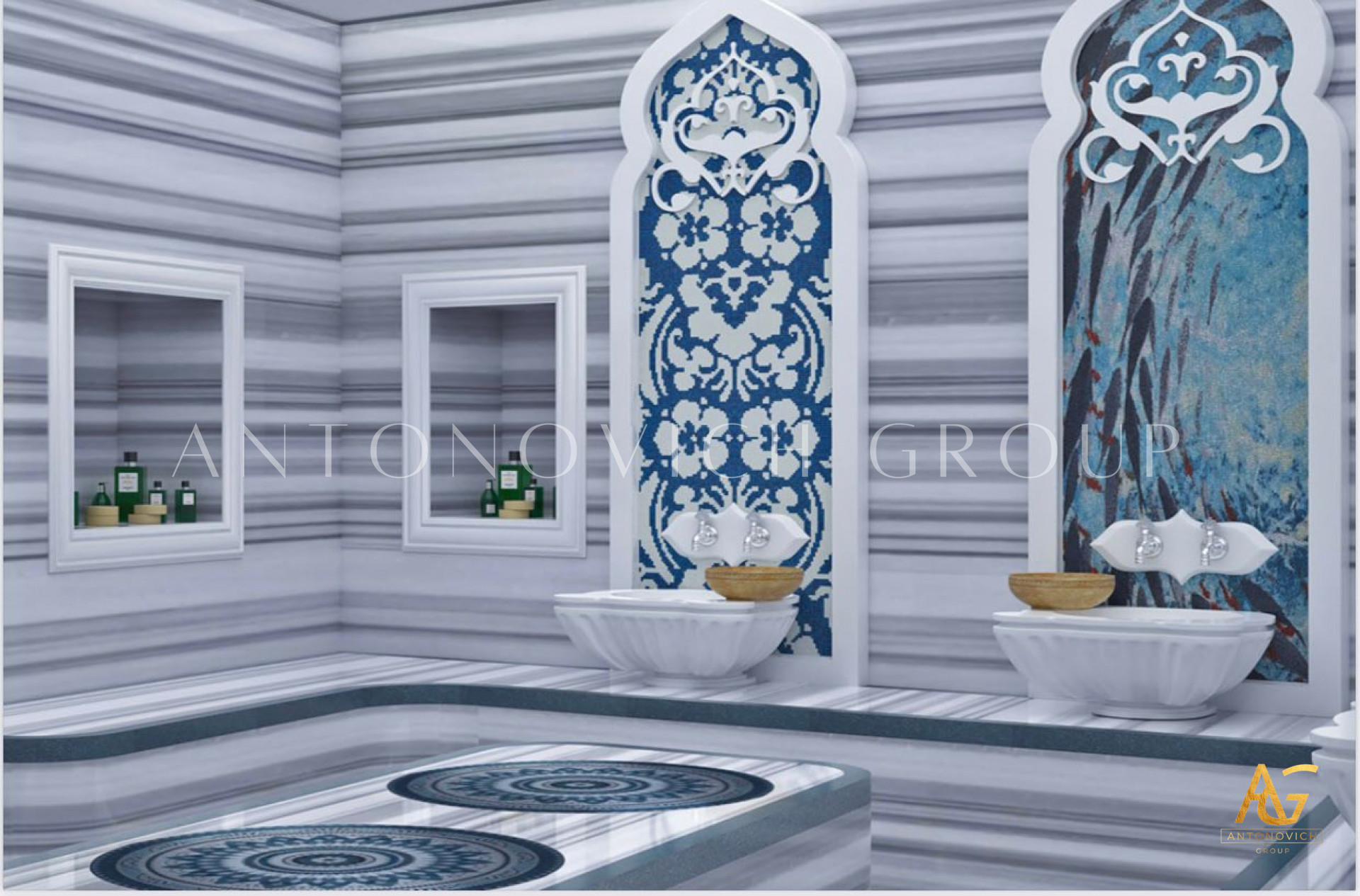 LUXURY HAMMAM INTERIOR DESIGN WITH TURKISH BATH