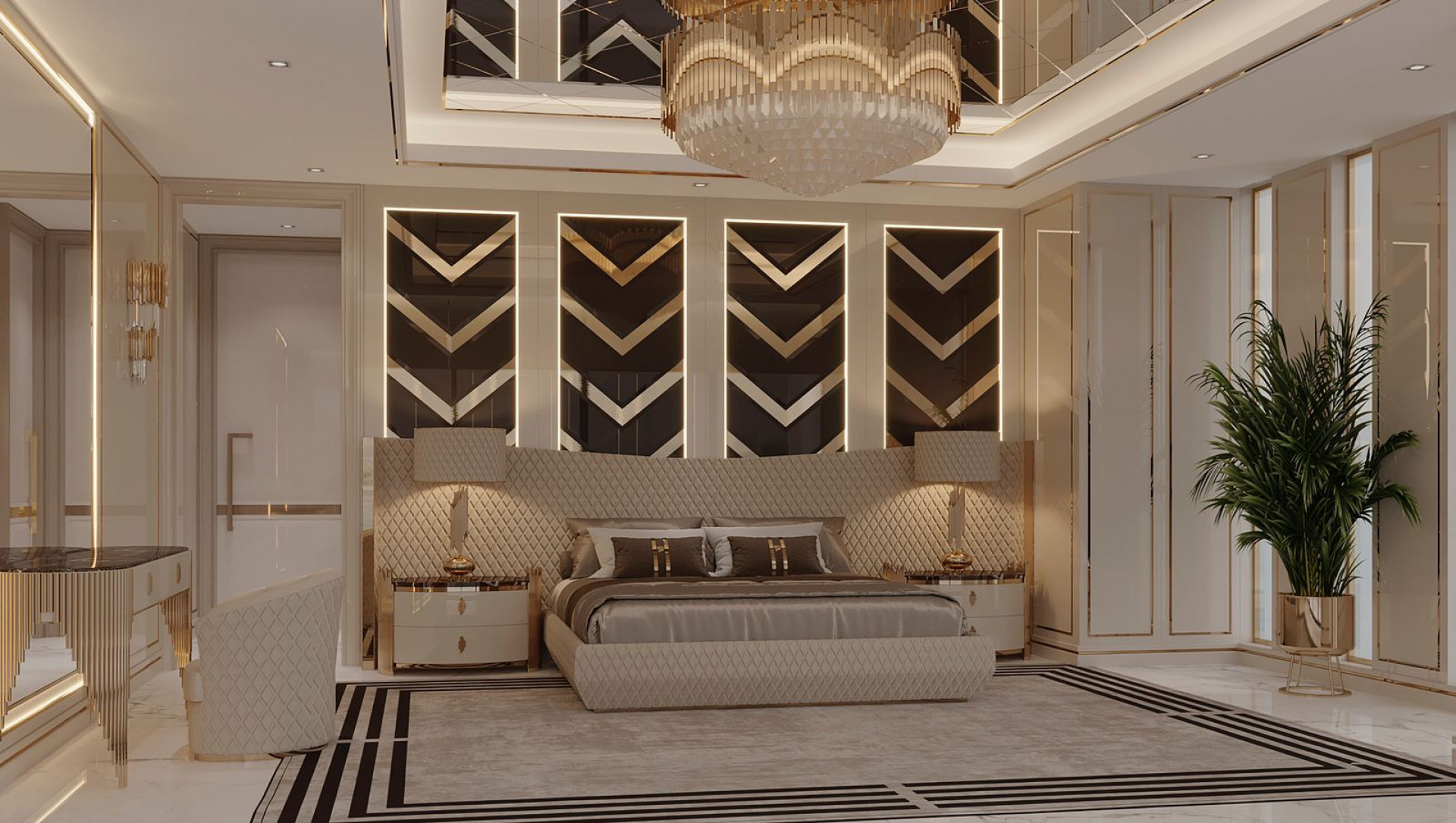 LUXURY-MODERN BEDROOM INTERIOR DESIGN IN DUBAI