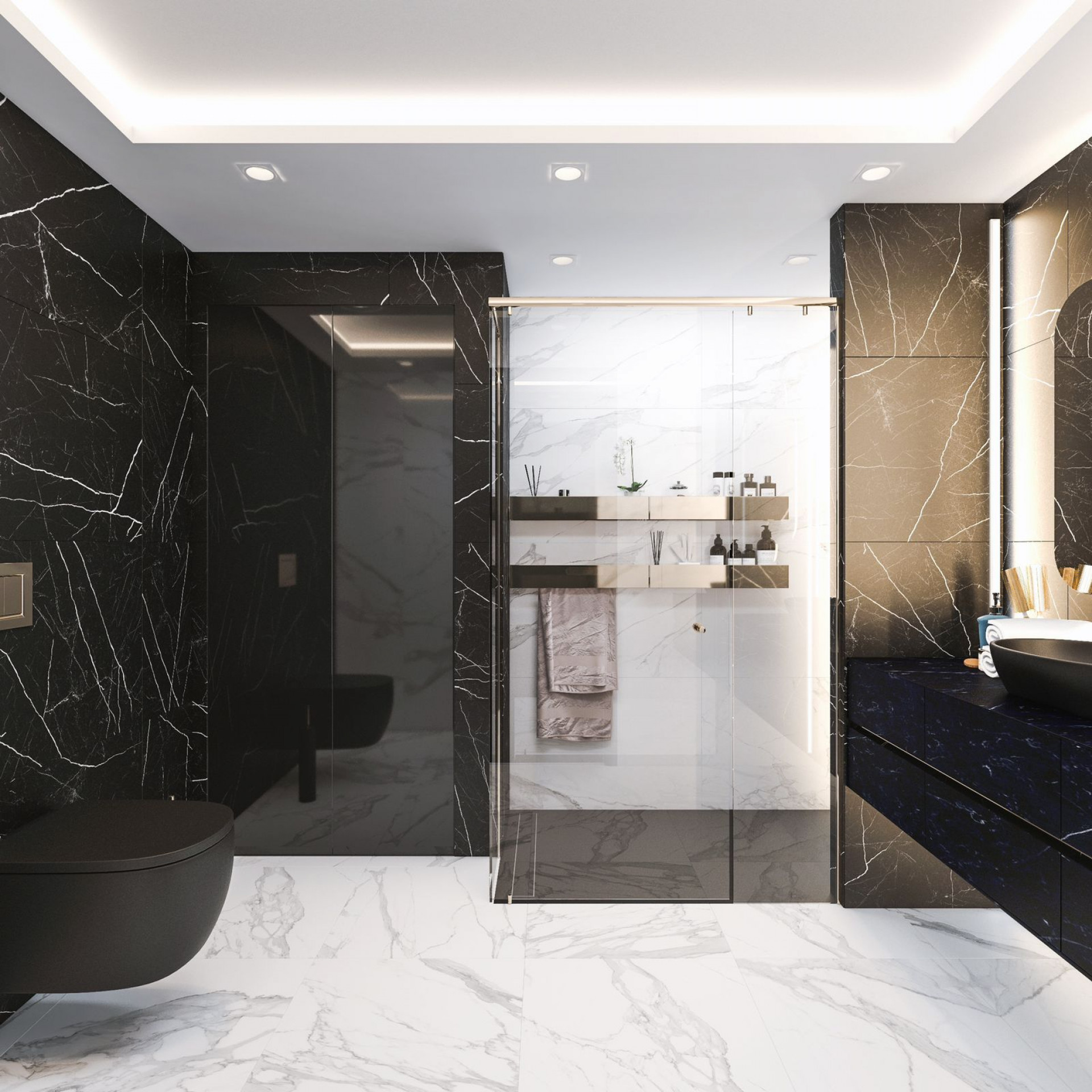 MINIMALIST BATHROOM IN LUXURY DESIGN