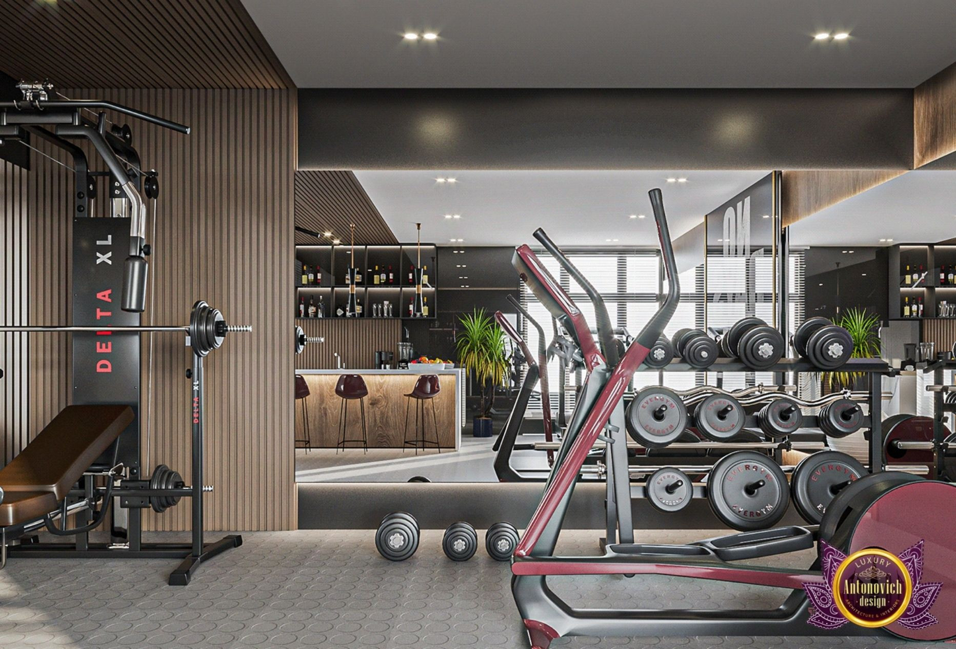 Motivational Luxury Gym Interior Design
